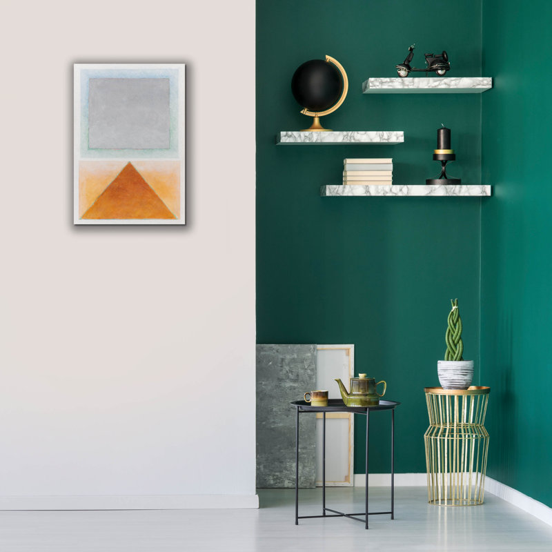 «Ivory Bronx», «Landscape With Pyramid» par Mike Schick, art mural sur toile, H 26 po x l 18 po x P 0,75 po
