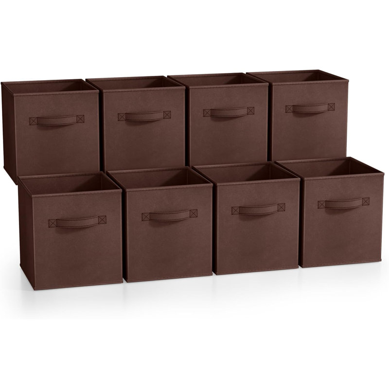 Fabric Storage Cubes Set, Chocolate Brown, 6