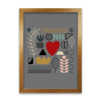 Scandnavian Shapes On Grey Original - Print