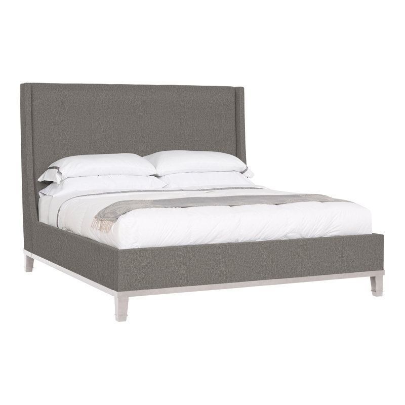 Michael Weiss Solid Wood Wingback Bed, Navada Blue, Dove Gray