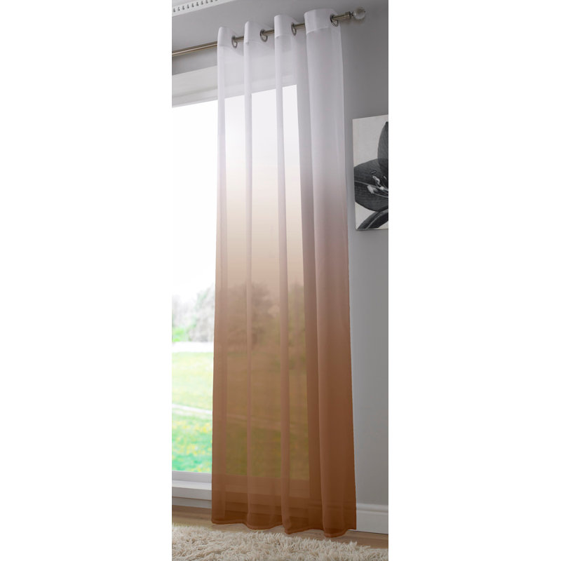 Donley Sheer Curtain Single Panel, Chocolate