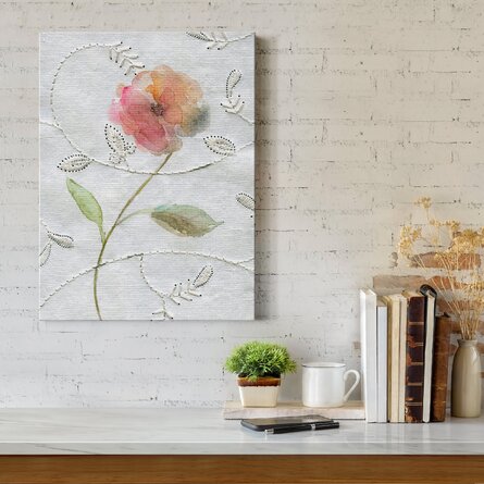 Botanical Embroidery II Premium Gallery Wrapped Canvas - Ready To Hang