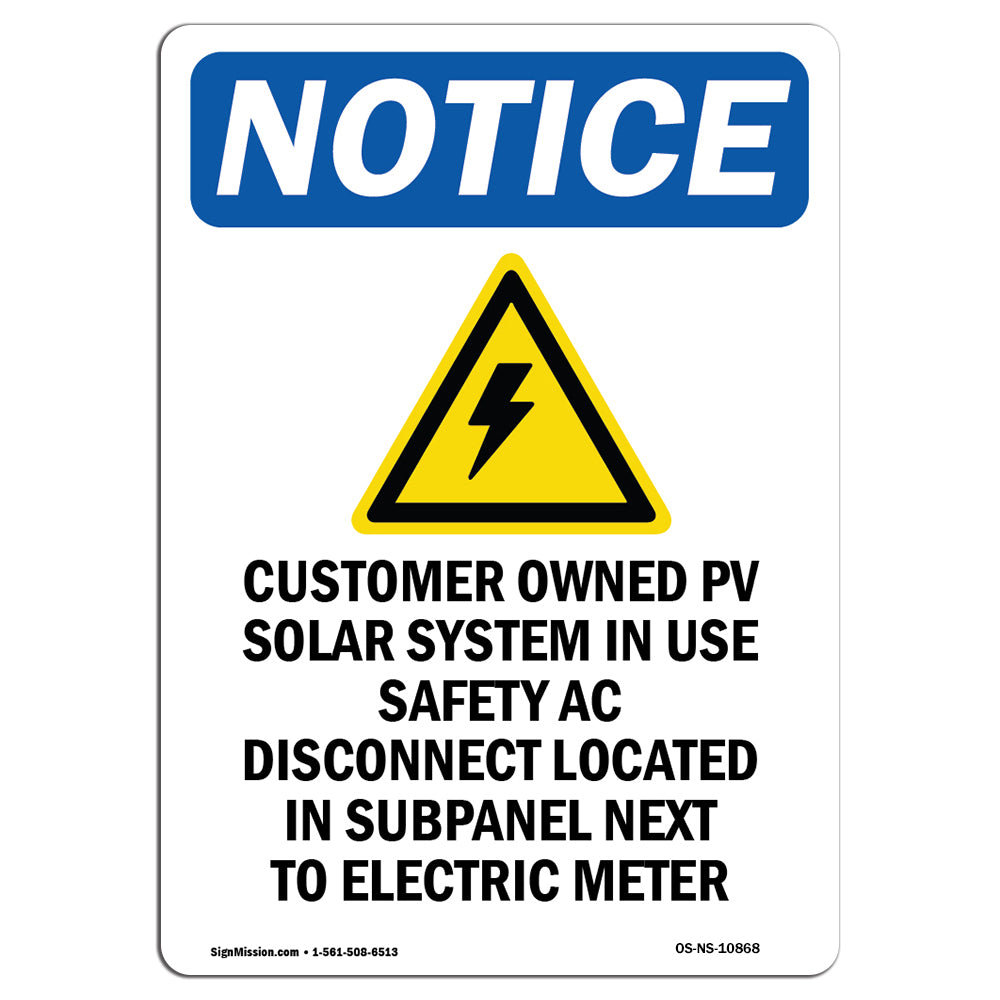 SignMission OSHA Notice - Customer Owned PV Sign With Symbol | Wayfair