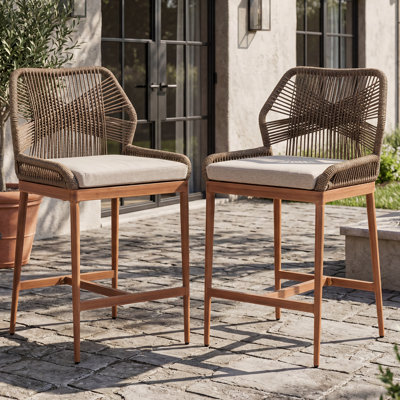 Boho Rope Counter Stools Set of 2