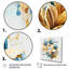 «Gold and Blue Lily Bouquet I», reproduction sur toile 3 pièces-87915625-87915620
