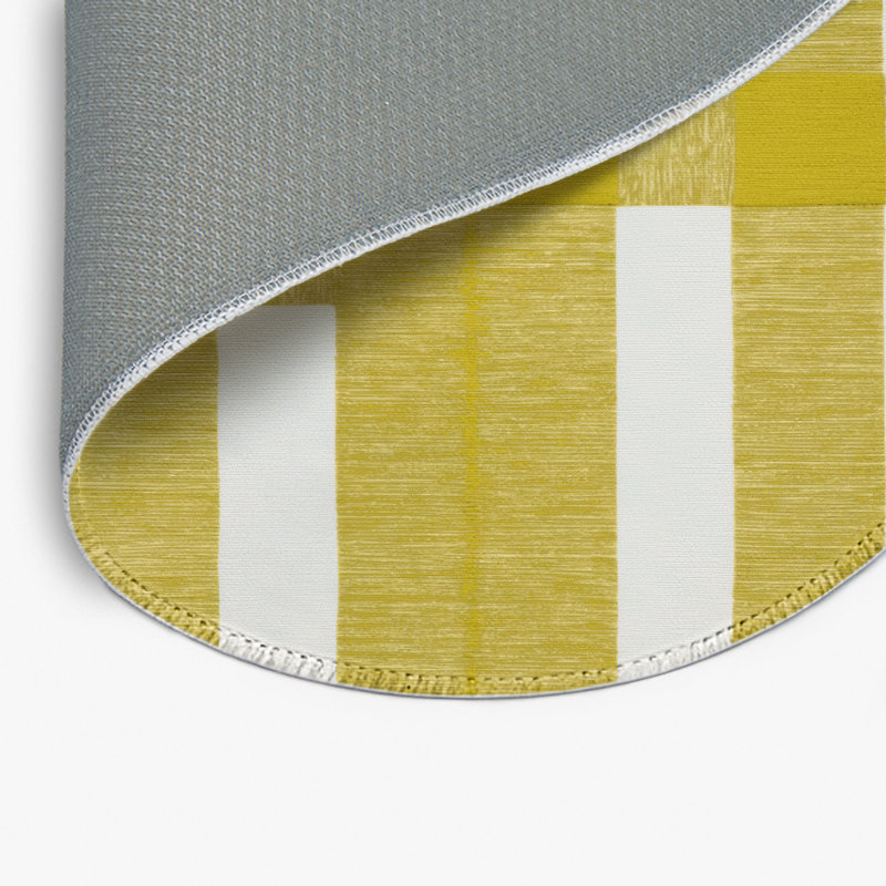 Tapis d'intérieur et d'extérieur à carreaux brun, Rond 5 pi