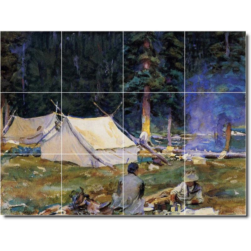 Carreau de peinture murale 48 po x 36 po 12 po x 12 po, John Sargent, peinture de campagne W07906
