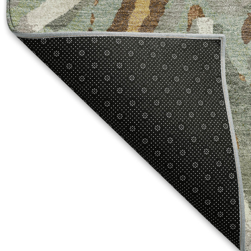 Tapis floral intérieur / extérieur lavable à la machine Molewski ACN2340, Rectangle 2 pi 6 po x 3 pi 10 po