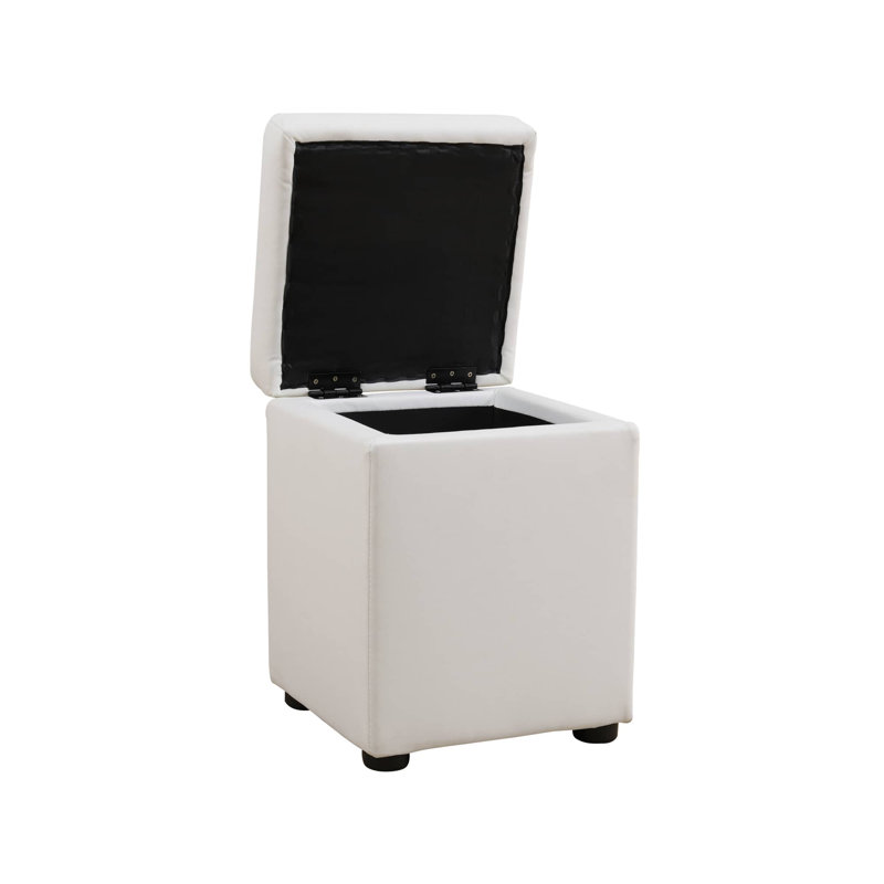 Living Room Square High Stool, White