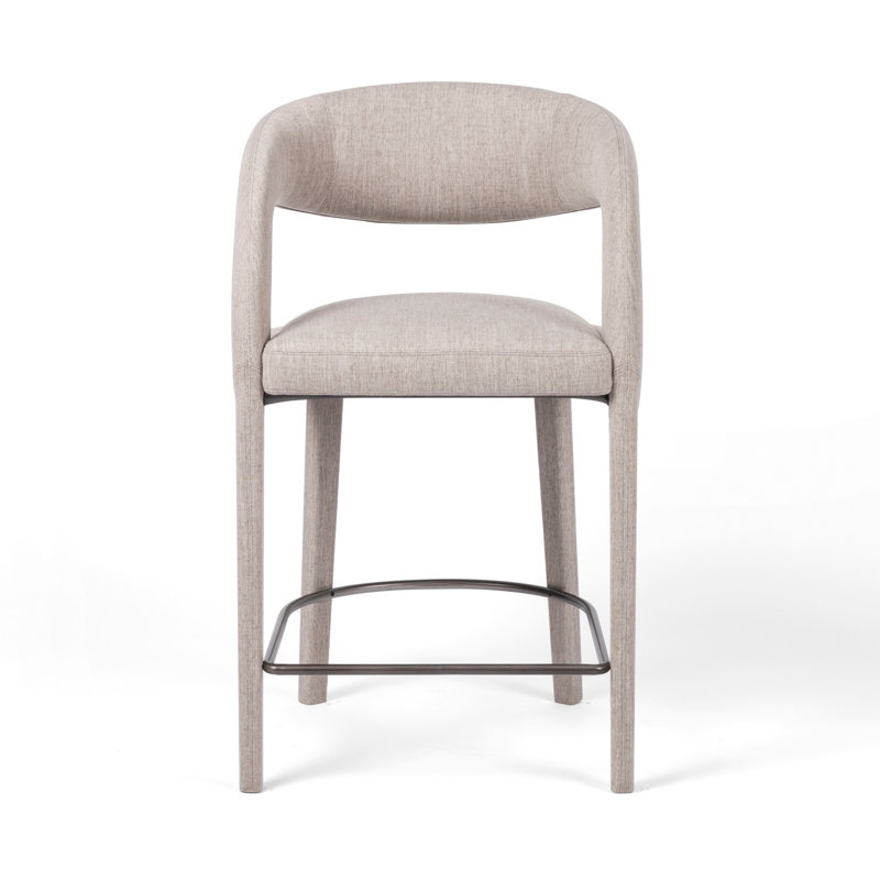 Hawkins Stool, Bar Stool (30.51" Seat Height), Savile Flannel/Polyester Blend
