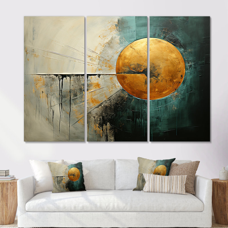 Jade Juncture Moon Tranquility - lune, ensemble d'art sur toile, Toile tendue, H 32 po x l 48 po x P 1 po