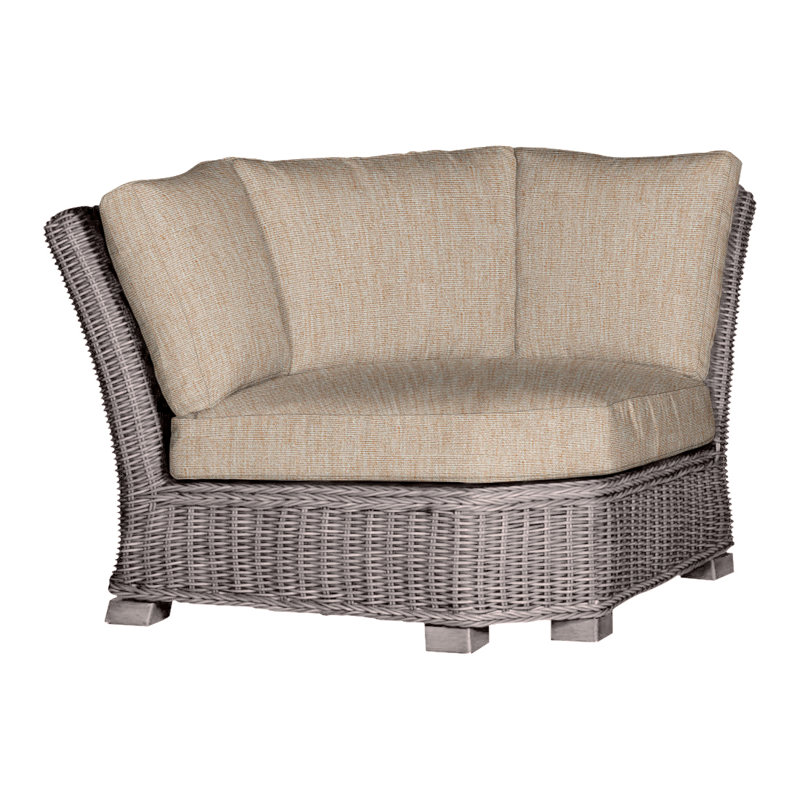 Rustic Woven Sectional Corner, Rollo Chambray InsideOut® Linen, No Welt, Oyster