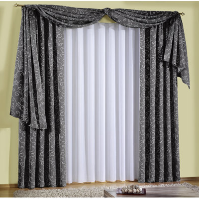 Jann Polyester Room Darkening Window Scarf Single Panel