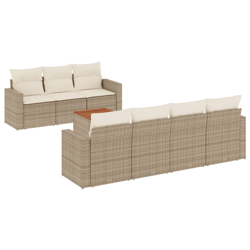 Ensemble de canapé de jardin Vidaxl beige, blanc crème