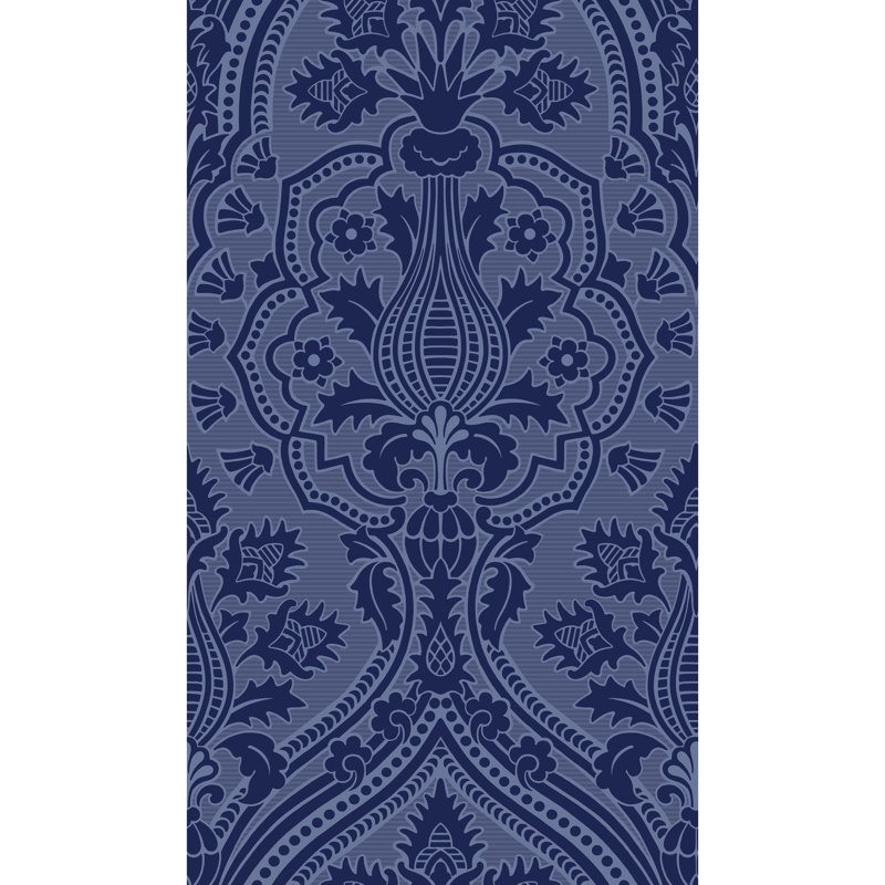 Damask Wallpaper Roll, Blue