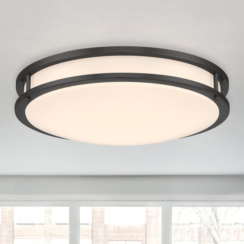 Plafonnier encastré 1 lumière Arjit, Noir mat, H 3,82 po x l 12 po x P 12 po