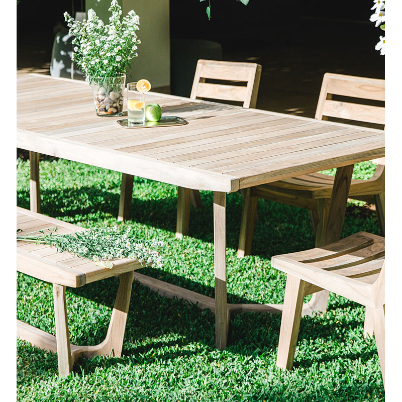 Casares Outdoor Teak Dining Table, 30" H x 78" L x 42" W