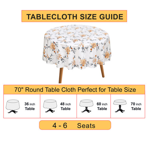 Ragged Rose Cotton Tablecloth For A 6-7 Ft Table - Versatile Table Cloth With Simple Embroidered Hem - Indoor & Outdoor Decor For Living Room, Kitchen, & Garden