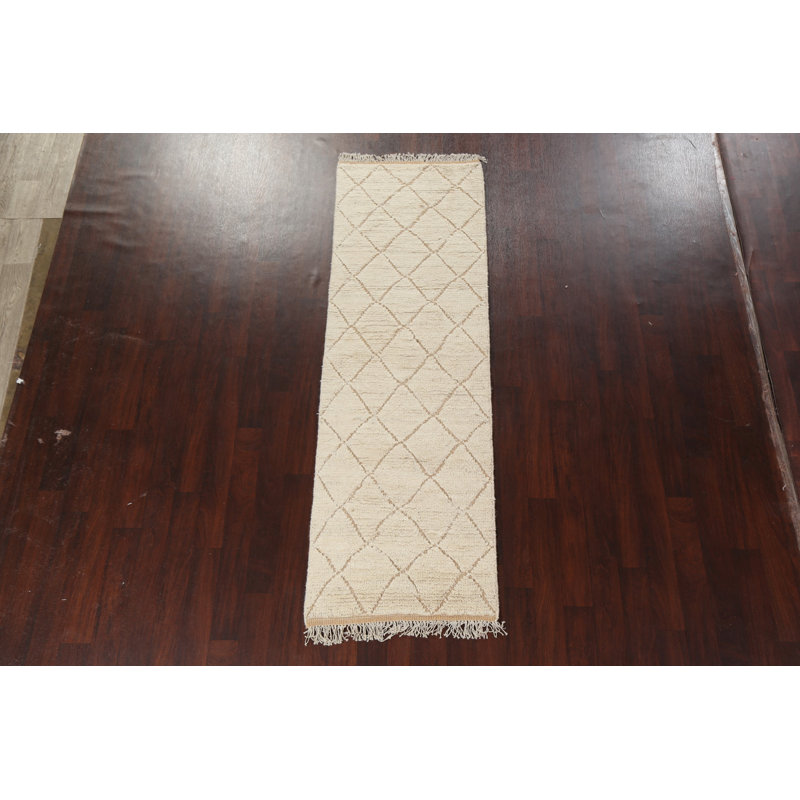 One-of-a-Kind 2'9" X 8'8" New Age Runner Wool Area Rug in Ivory