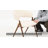 3.54" Thick Cushion Upholstered Dining Arm Chair with Wood-Look Metal Leg-114524458