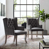 Realm Armchair Performance Velvet Set Of 2 In Grey