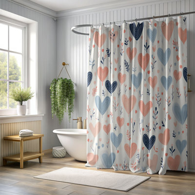 Heart Designs - Rideau de douche Premium