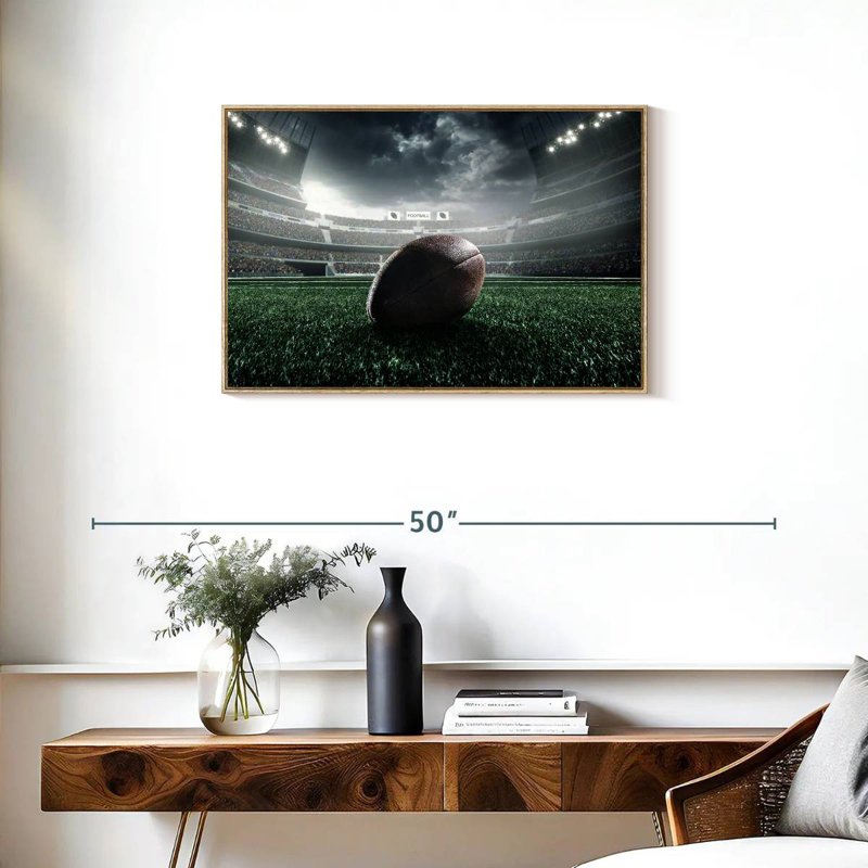 Football sur terrain, 31 po x 21 po, Cadre flottant en bois naturel