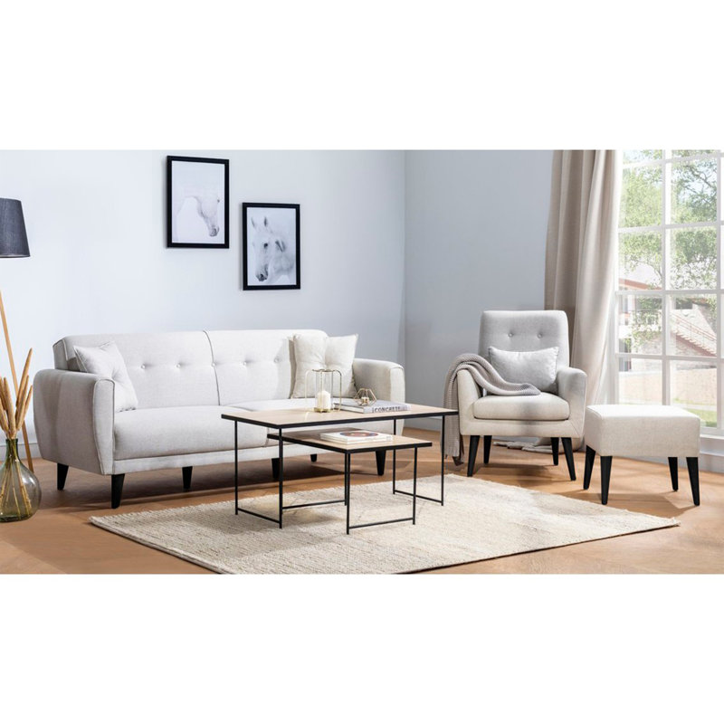 Wickett 3 Seater Sleeper, Cream