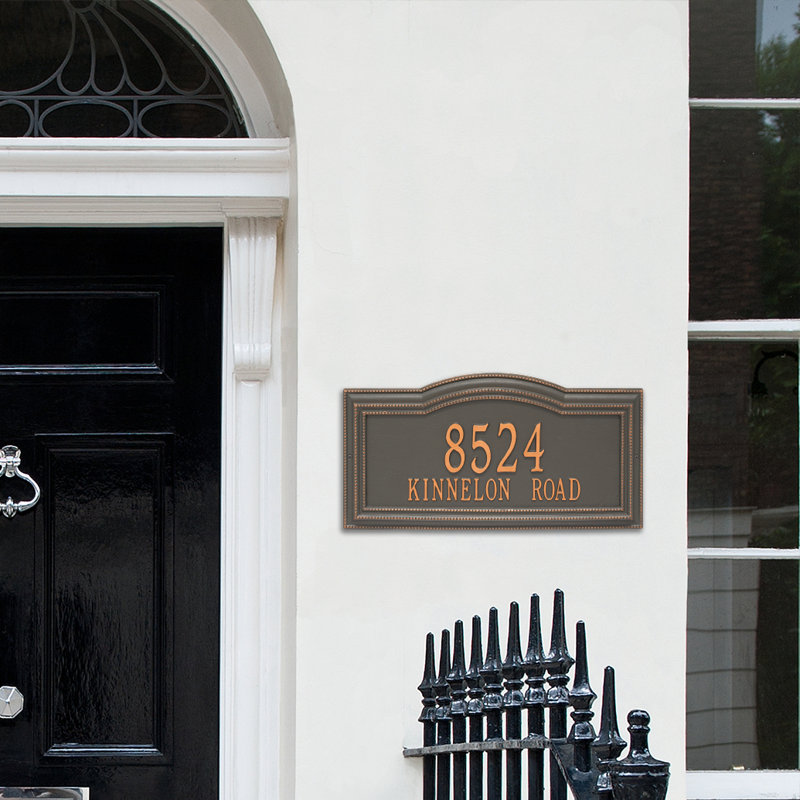 Signature Series 2-Line Wall Address Plaque, Yes, Forged Copper, Copper