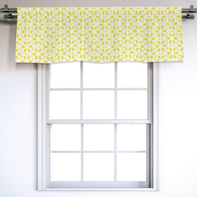 Sateen Geometric Ruffled Window Valance