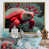 Toile avec cadre flottant or
