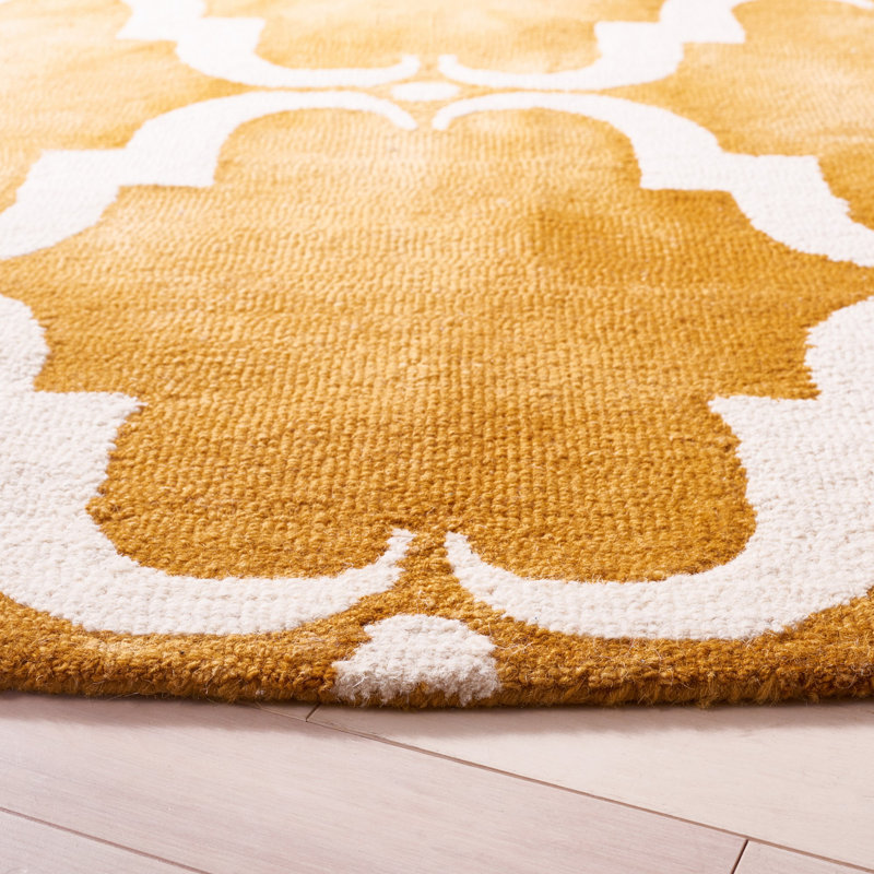 Dip Dye Hand Tufted Wool Geometric Rug, Rectangle 4' x 6'