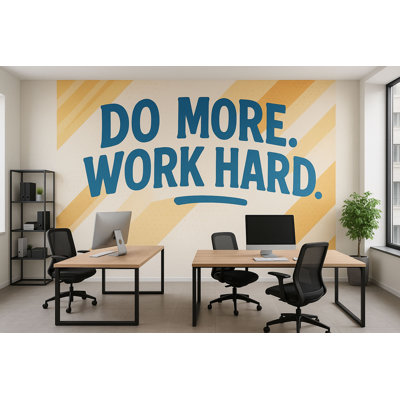 Murale de bureau de motivation - citation «Do More Work Hard, Modern Workplace Decor» Vn888 (Peel-N-Stick) VN888