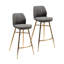 Upholstered Counter Stool with Metal Frame