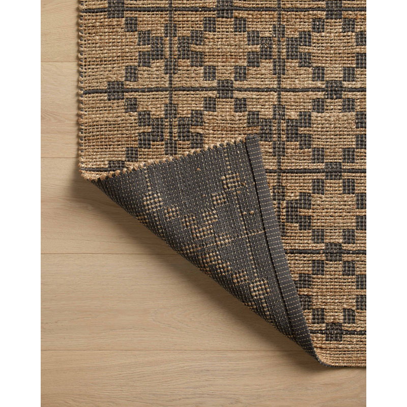 Judy Natural and Graphite Diamond Pattern Handwoven Rug