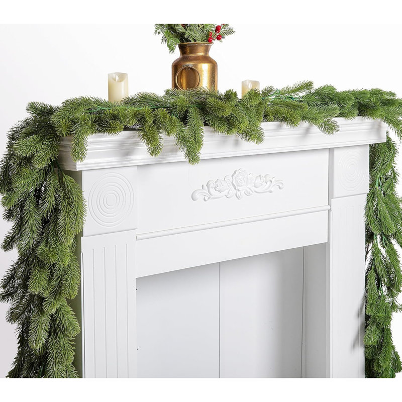 3M Christmas Norfolk Pine Garland - Artificial Cypress Greenery - Natural Touch Decoration for Outdoor Indoor Christmas Table Fireplace Wall Home