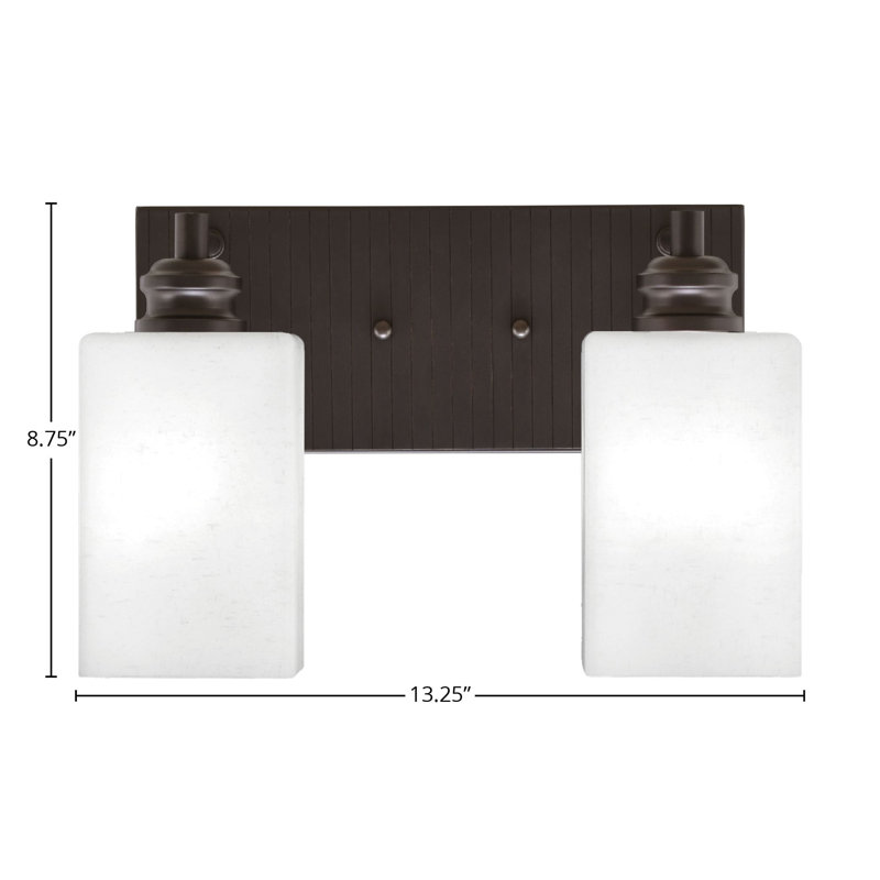Barre d'éclairage de salle de bain 2 lumières Askas, Blanc, Espresso