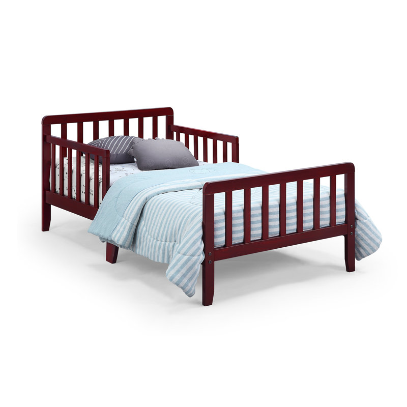 Exzavier Solid Wood Open-Frame Bed, Cherry