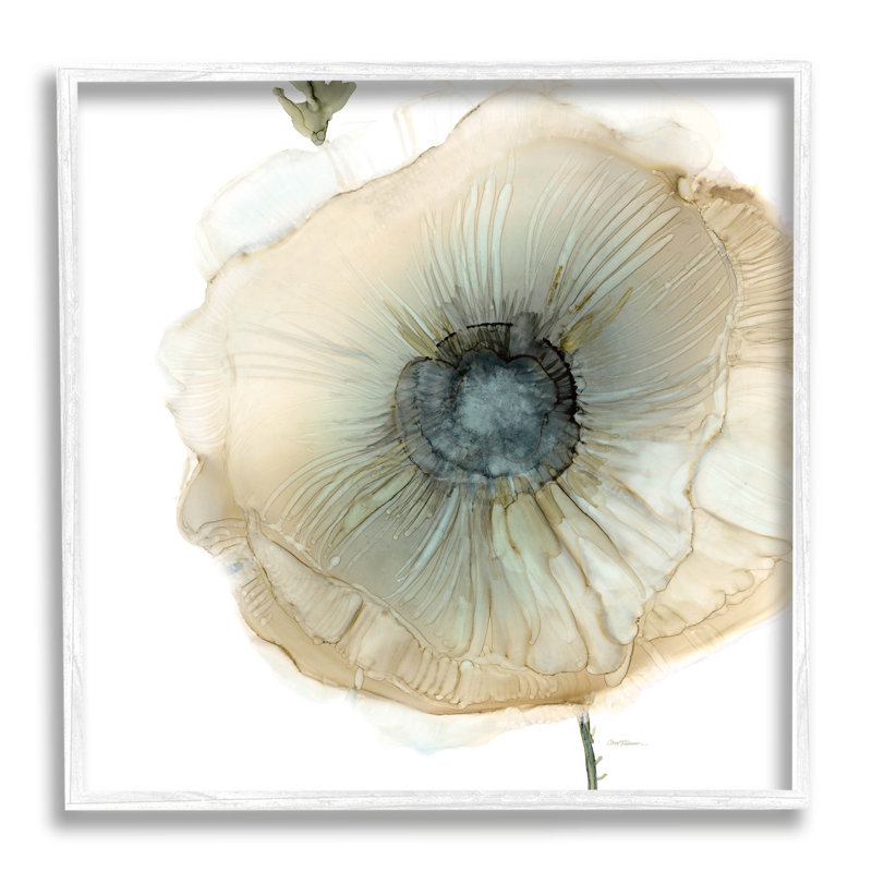 «Contemporary Flower Petal Poppy Blossom» par Carol Robinson - Peinture sur bois, H 12 po x l 12 po x P 1,5 po