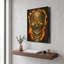 « Crâne de feu zombie » de Flyland Designs, décoration murale en métal doré, 30,5 x 40,5 cm-757211275