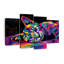 Multicoloured Abstract Cat Multi Piece Canvas Print-605642604