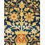 Tapis unique en laine noué à la main bleu marine / jaune / orange 9 pi 3 po x 11 pi 5 po Keenan