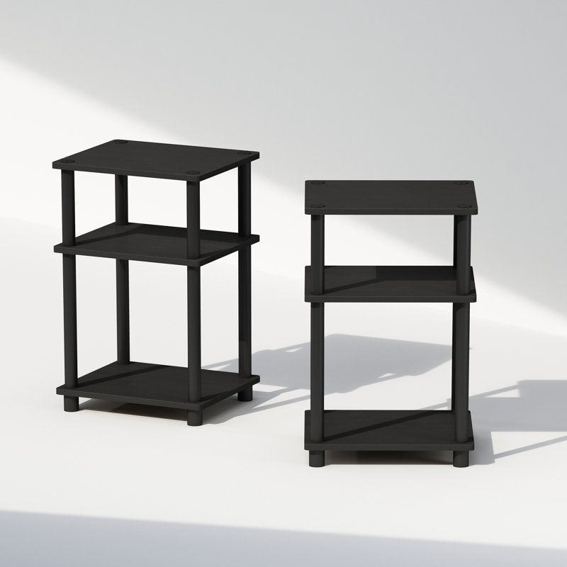 Akintayo 34.04cm W Plastic Bedside Table, Black