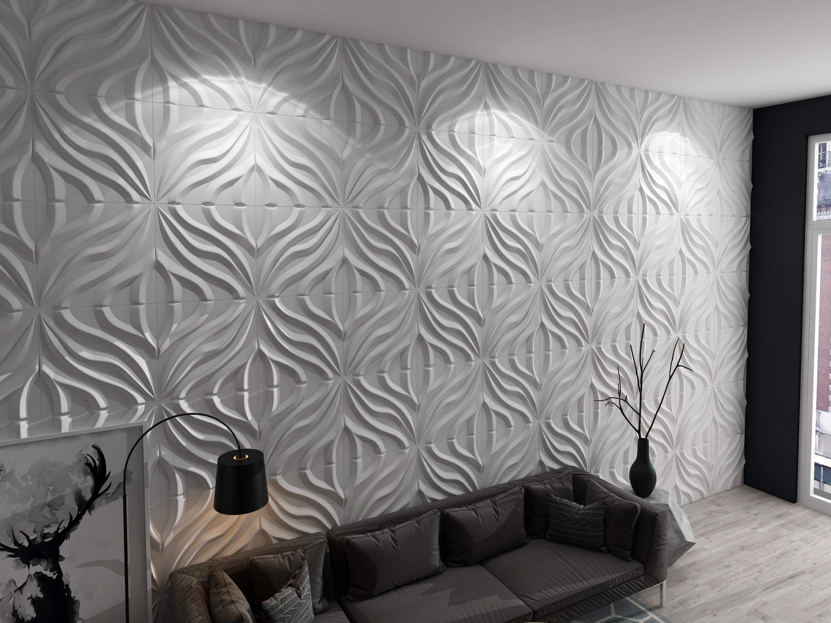 Art3d 19.7" x 19.7" 3D Wall Panel in White | Wayfair