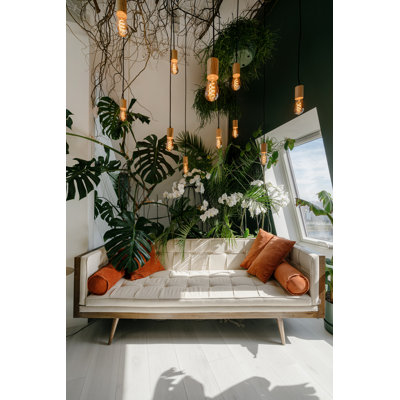 Couch and Green Plants - Photographie sur toile tendue