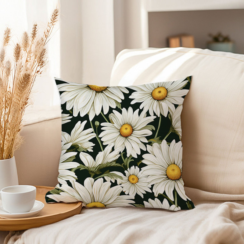 Floral Daisy Flowers V Modern, 18"H x 18"W