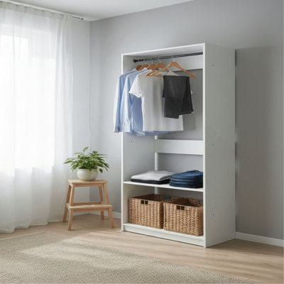 Garde-robe en bois 32 "avec tringles Prosper