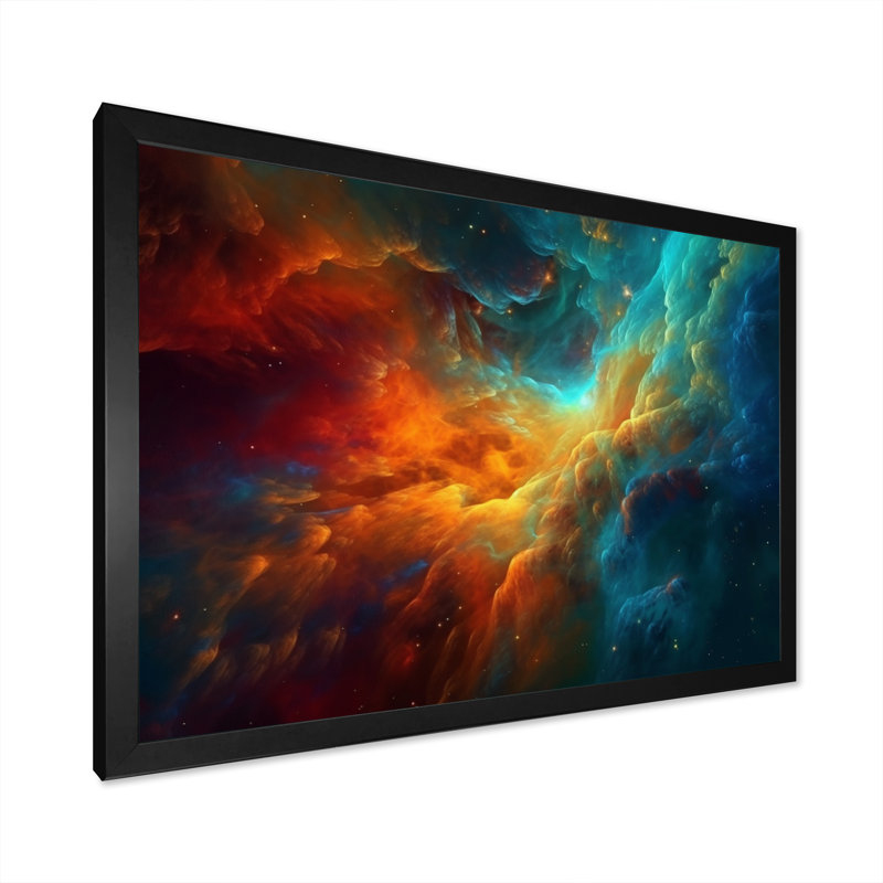 Revolution Space II sur impression sur toile, Cadre d'angle fermé noir, H 16 po x l 32 po x P 1 po