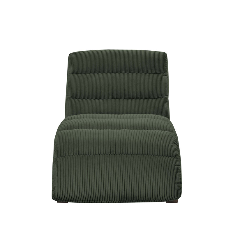 Chaise longue rembourrée Danbury, Velours côtelé gris foncé