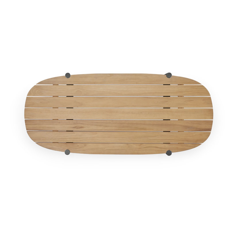 Terra Outdoor Oval Teak Coffee Table, Charcoal